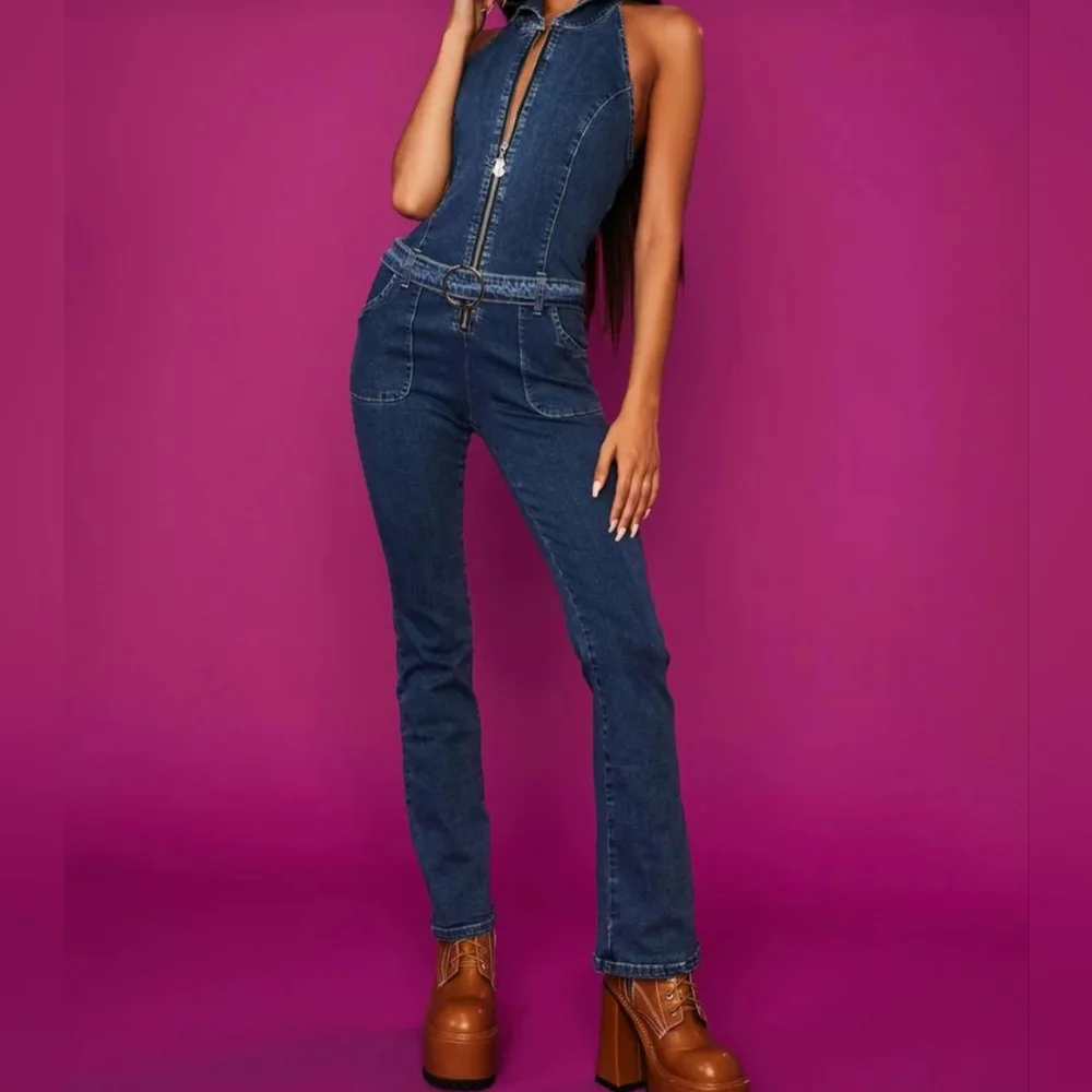 Euc Dolls Kill Y2K denim jumpsuit (Z15) - Picture 1 of 8